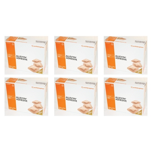 Allevyn Adhesive Foam Wound Dressing 7.5cm x 7.5cm 10 Pack Bundle of 6