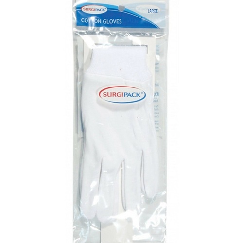 SurgiPack Cotton Gloves White Large Pair