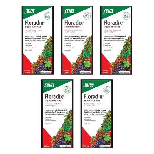 Floradix Liquid Iron Plus 250mL Pack of 5