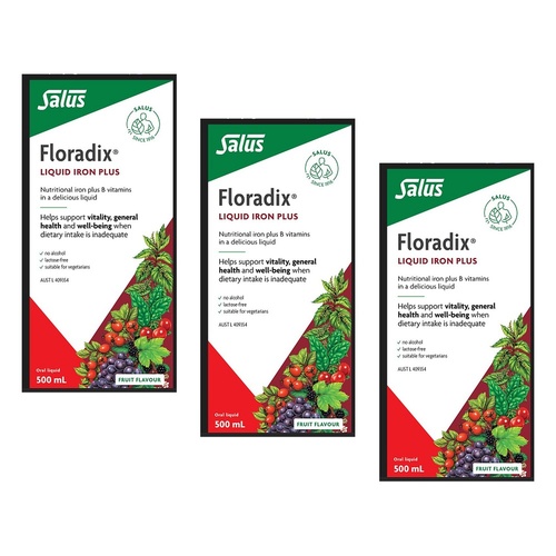 Floradix Liquid Iron Plus 500mL Pack of 3