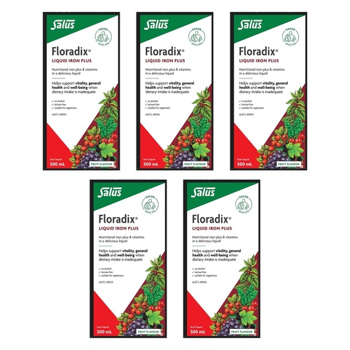Floradix Liquid Iron Plus 500mL Pack of 5