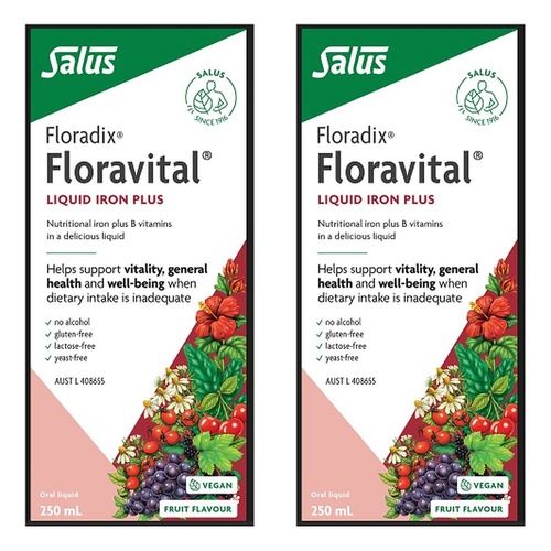 Floradix Floravital Liquid Iron Plus 250mL Pack of 2