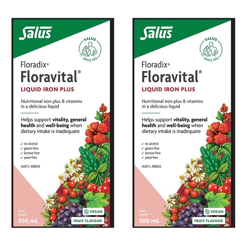 Floradix Floravital Liquid Iron Plus 500mL Pack of 2