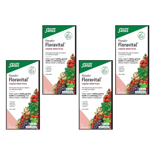 Floradix Floravital Liquid Iron Plus 500mL Pack of 4