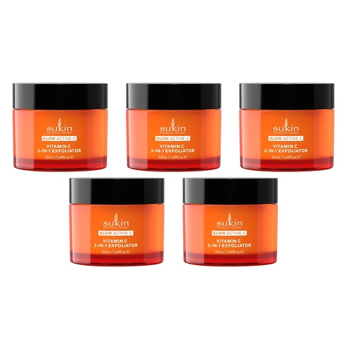 Sukin Glow Active-C Vitamin C 2-in-1 Exfoliator 50mL Pack of 5