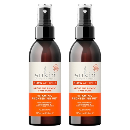 Sukin Glow Active-C Vitamin C Brightening Mist 125mL Pack of 2
