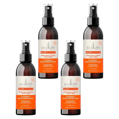 Sukin Glow Active-C Vitamin C Brightening Mist 125mL Pack of 4
