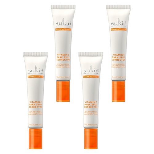 Sukin Glow Active-C Vitamin C Dark Spot Corrector 15mL Pack of 4
