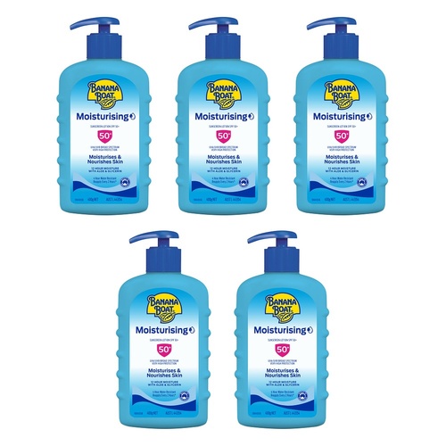 Banana Boat Moisturising Sunscreen Lotion Pump Pack SPF50+ 400g Bundle of 5