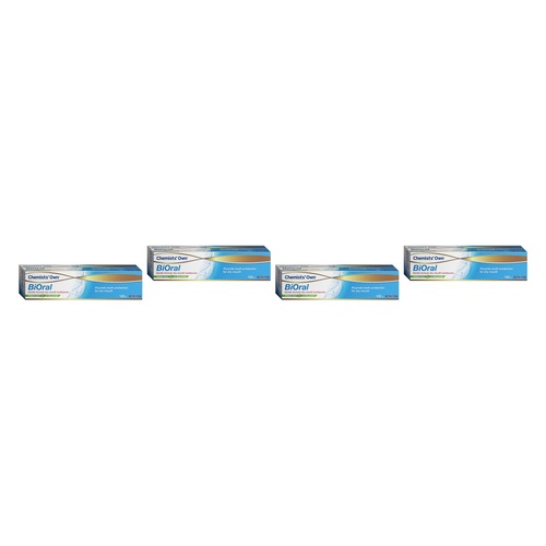 Chemists' Own BiOral Dry Mouth Relief Fluoride Toothpaste Fresh Mint Pack of 4