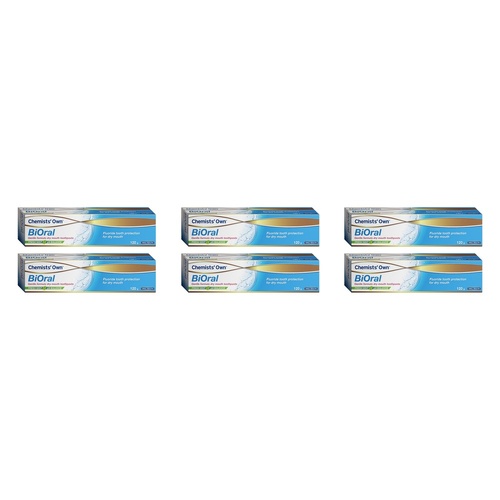 Chemists' Own BiOral Dry Mouth Relief Fluoride Toothpaste Fresh Mint Pack of 6