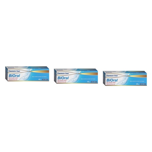 Chemists' Own BiOral Dry Mouth Relief Moisturising Gel 42g Pack of 3