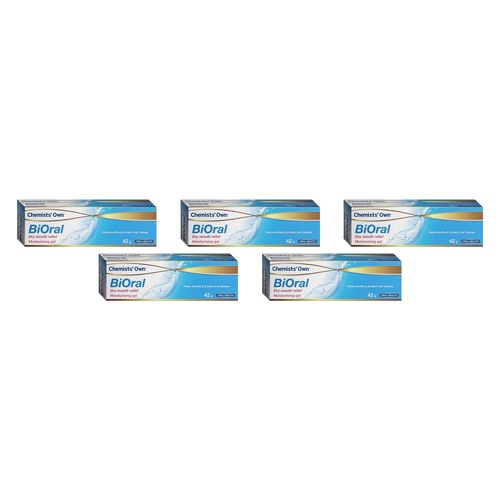 Chemists' Own BiOral Dry Mouth Relief Moisturising Gel 42g Pack of 5