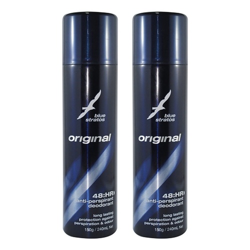 Blue Stratos Antiperspirant Deodorant Original 150g Pack of 2