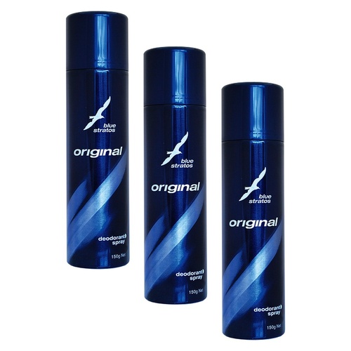 Blue Stratos Deodorant Original 150g Pack of 3
