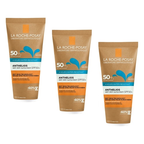 La Roche-Posay Anthelios Wet Skin Sunscreen SPF50+ Sustainable Tube Pack of 3
