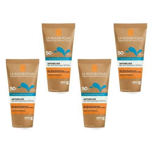 La Roche-Posay Anthelios Wet Skin Sunscreen SPF50+ Sustainable Tube Pack of 4