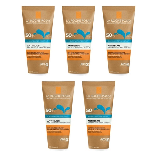 La Roche-Posay Anthelios Wet Skin Sunscreen SPF50+ Sustainable Tube Pack of 5