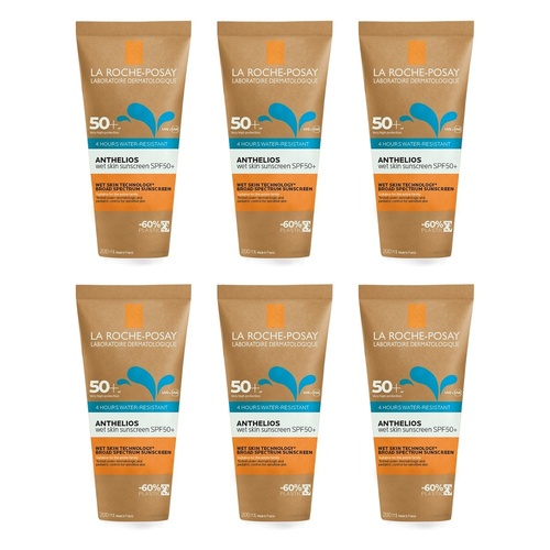 La Roche-Posay Anthelios Wet Skin Sunscreen SPF50+ Sustainable Tube Pack of 6