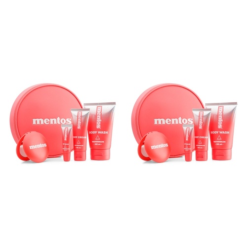 Mentos Stay Fresh Travel Pack Watermelon 4 Piece Set Bundle of 2