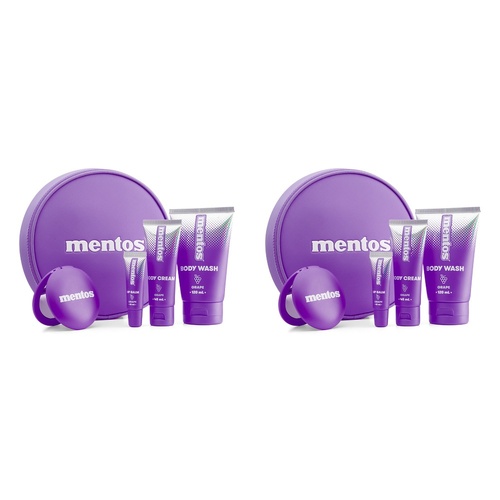 Mentos Fresh Travel Pack Grape 4 Piece Set Bundle of 2
