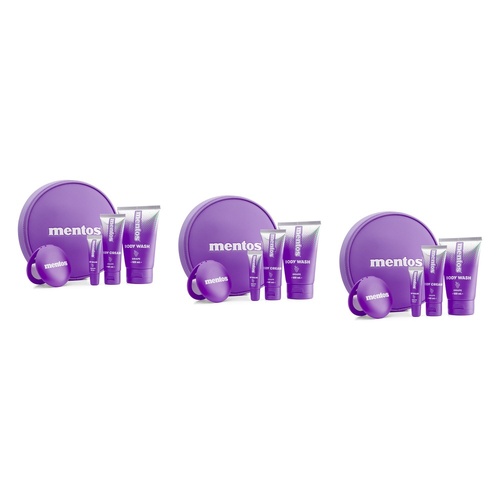 Mentos Fresh Travel Pack Grape 4 Piece Set Bundle of 3