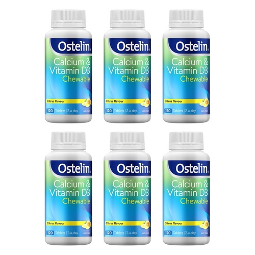 Ostelin Calcium & Vitamin D3 Chewable Citrus Flavour 120 Tablets Pack of 6
