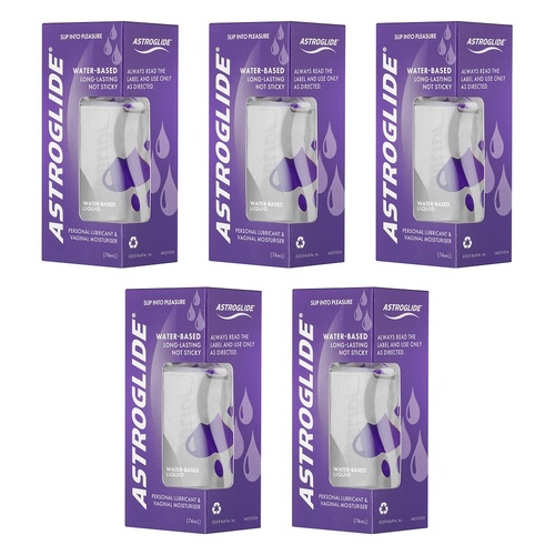 Astroglide Personal Lubricant & Vaginal Moisturiser 74mL x 3 Bundle of 5