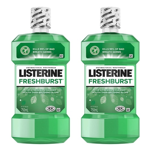 Listerine Freshburst Antibacterial Mouthwash 750mL x 2 Bundle of 2