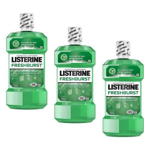 Listerine Freshburst Antibacterial Mouthwash 750mL x 2 Bundle of 3