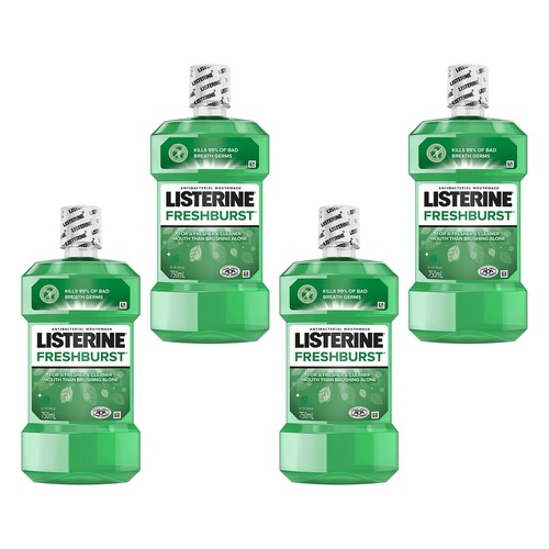 Listerine Freshburst Antibacterial Mouthwash 750mL x 2 Bundle of 4