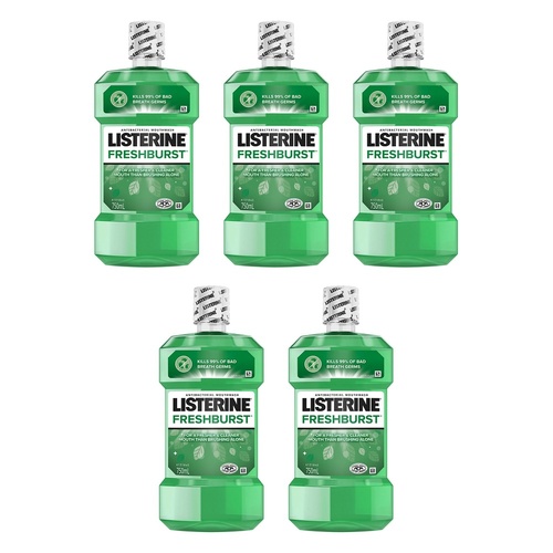 Listerine Freshburst Antibacterial Mouthwash 750mL x 2 Bundle of 5