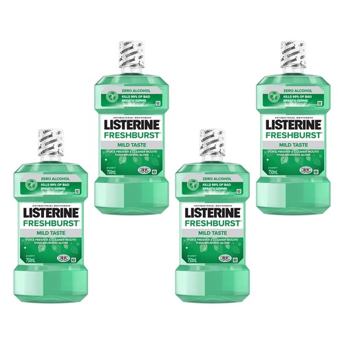 Listerine Freshburst Zero Mouthwash 750mL x 2 Bundle of 4