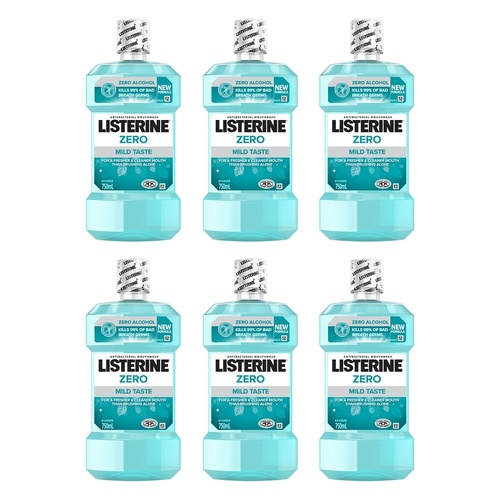 Listerine Zero Mouthwash 750mL x 2 Bundle of 6
