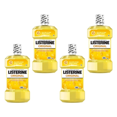 Listerine Original Antibacterial Mouthwash 750mL x 2 Bundle of 4