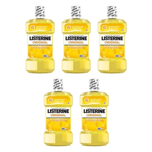 Listerine Original Antibacterial Mouthwash 750mL x 2 Bundle of 5