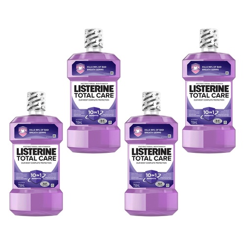 Listerine Total Care Antibacterial Mouthwash 750mL x 2 Bundle of 4