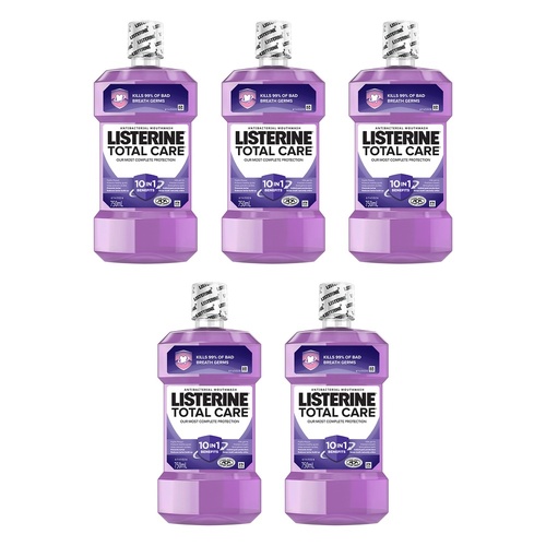 Listerine Total Care Antibacterial Mouthwash 750mL x 2 Bundle of 5