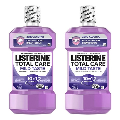 Listerine Total Care Zero Mouthwash 750mL x 2 Bundle of 2