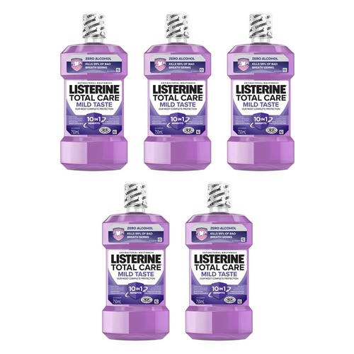 Listerine Total Care Zero Mouthwash 750mL x 2 Bundle of 5