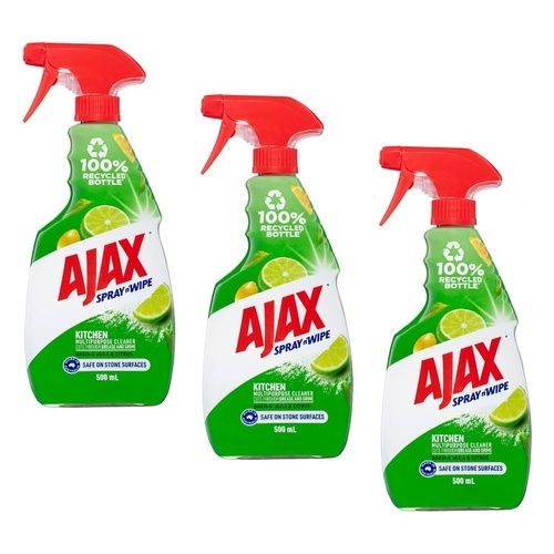 Ajax Spray n' Wipe Stonesafe Baking Soda 500mL Pack of 3