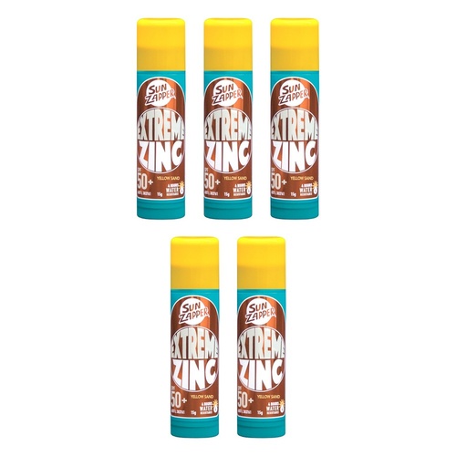 Sun Zapper Extreme Zinc Stick Yellow Sand 15g Pack of 5