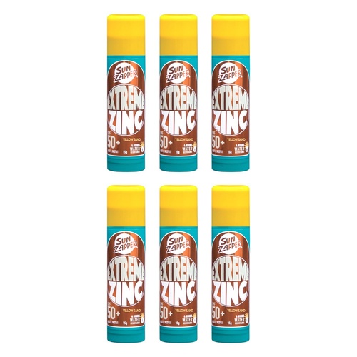 Sun Zapper Extreme Zinc Stick Yellow Sand 15g Pack of 6