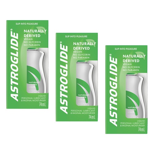 Astroglide Naturally Derived Liquid 74mL x 6 Bundle of 3