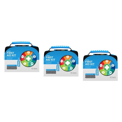 AERO Aerokit 2 Series Black First Aid Kit Pack of 3