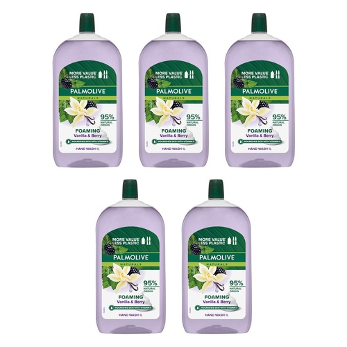 Palmolive Naturals Foaming Hand Wash Vanilla & Berry Refill 1L x 3 Bundle of 5