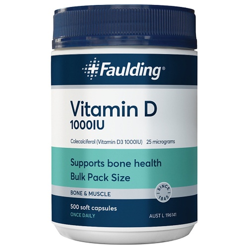 Faulding Vitamin D 1,000 IU 500 Capsules