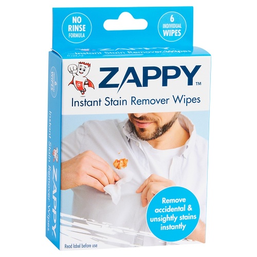 Zappy Instant Stain Remover Wipes 6 Pack x 12