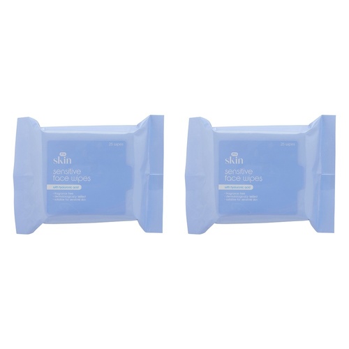 Pharmacy Health Sensitive Face Wipes 25 Pack Bundle of 2