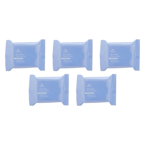 Pharmacy Health Sensitive Face Wipes 25 Pack Bundle of 5